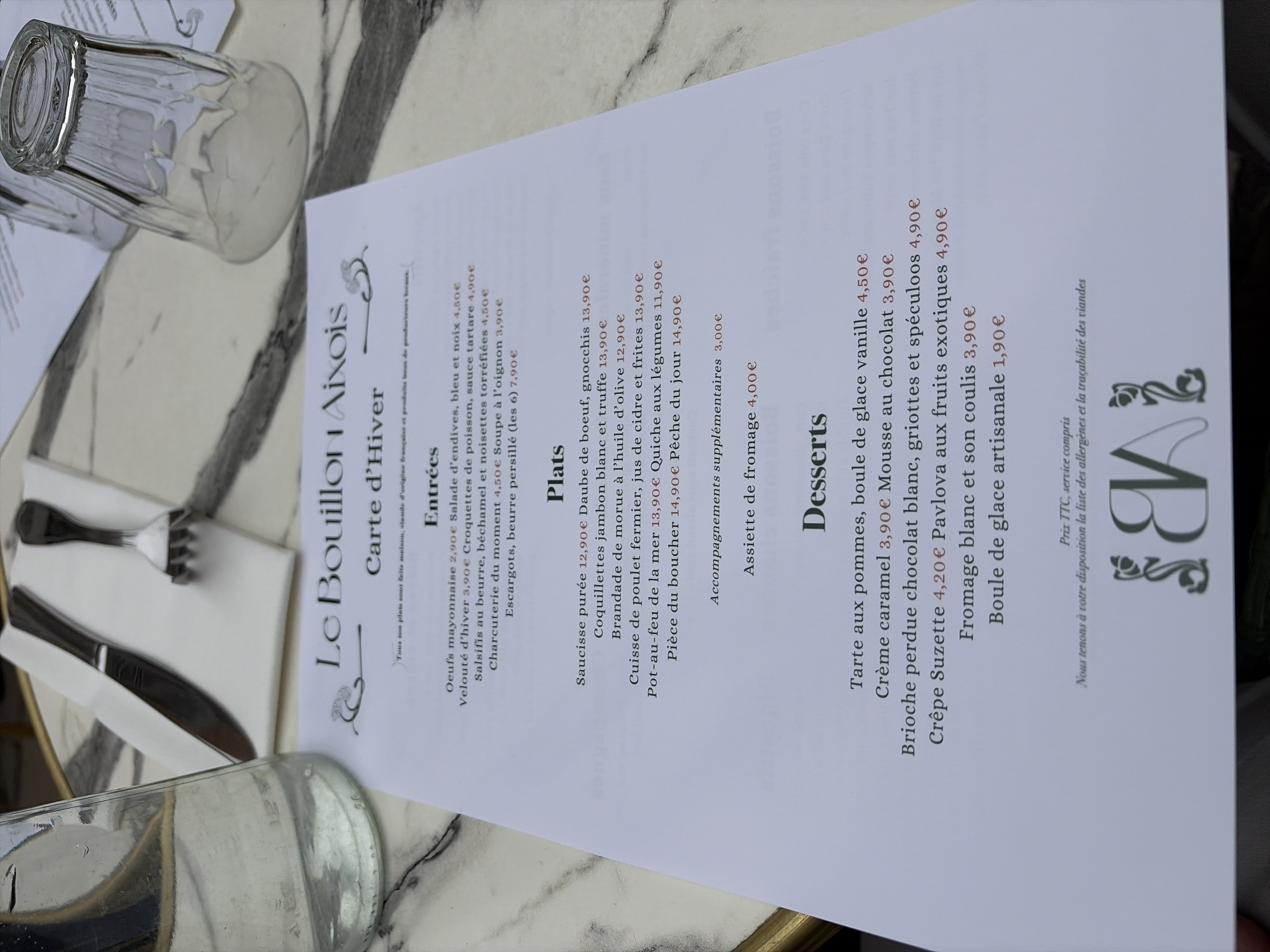 Tout le menu